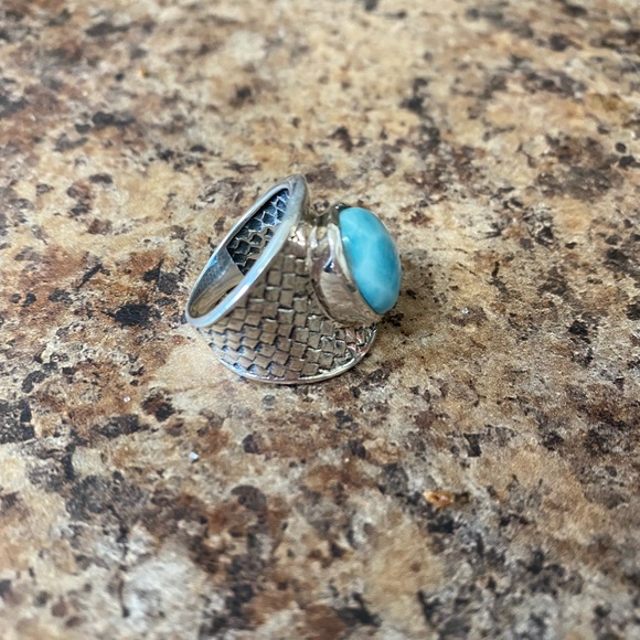 Himalayan Gems sterling gemstone silver blue larimar ring size 6 - Picture 4 of 4